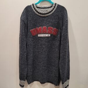 XL NWT Brüzer Big & Tall NCAA Work Sock Crew Charcoal UMass Minutemen Sweater